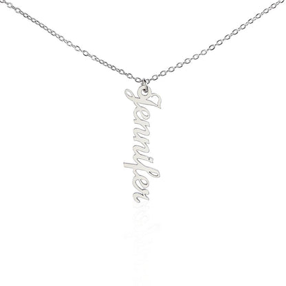 Vertical Name Necklace – Custom Engraved with Your Name for a Unique Look