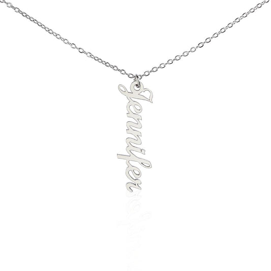 Vertical Name Necklace – Custom Engraved with Your Name for a Unique Look