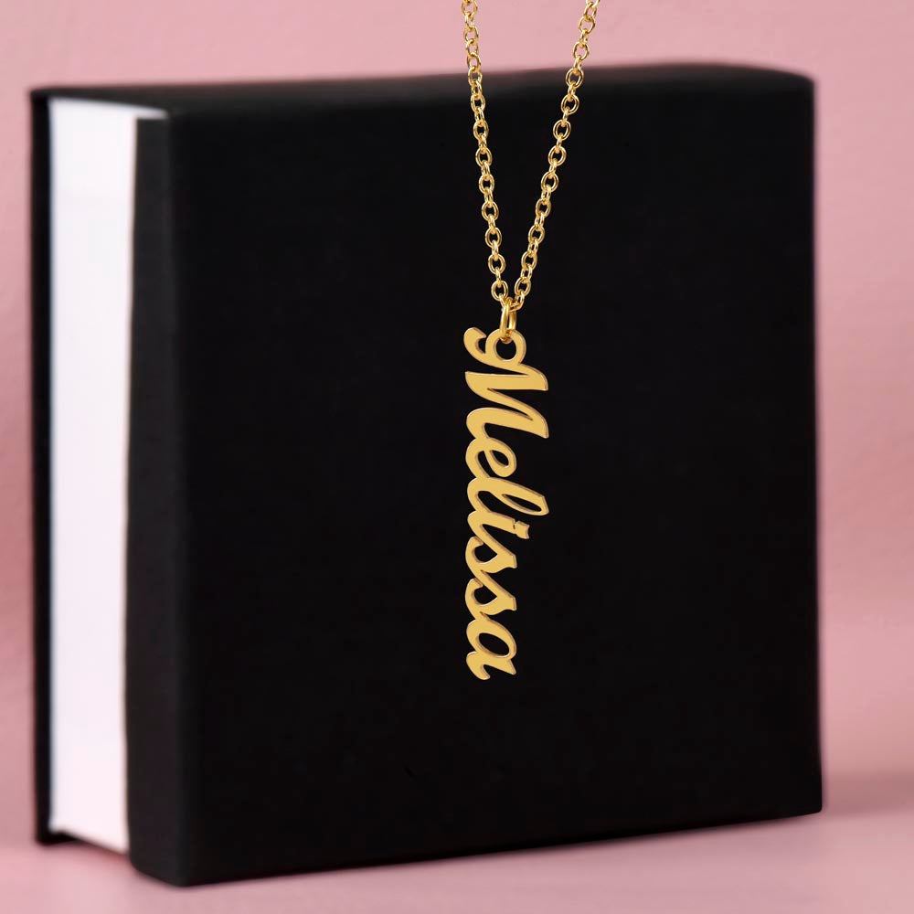 Vertical Name Necklace – Custom Engraved with Your Name for a Unique Look