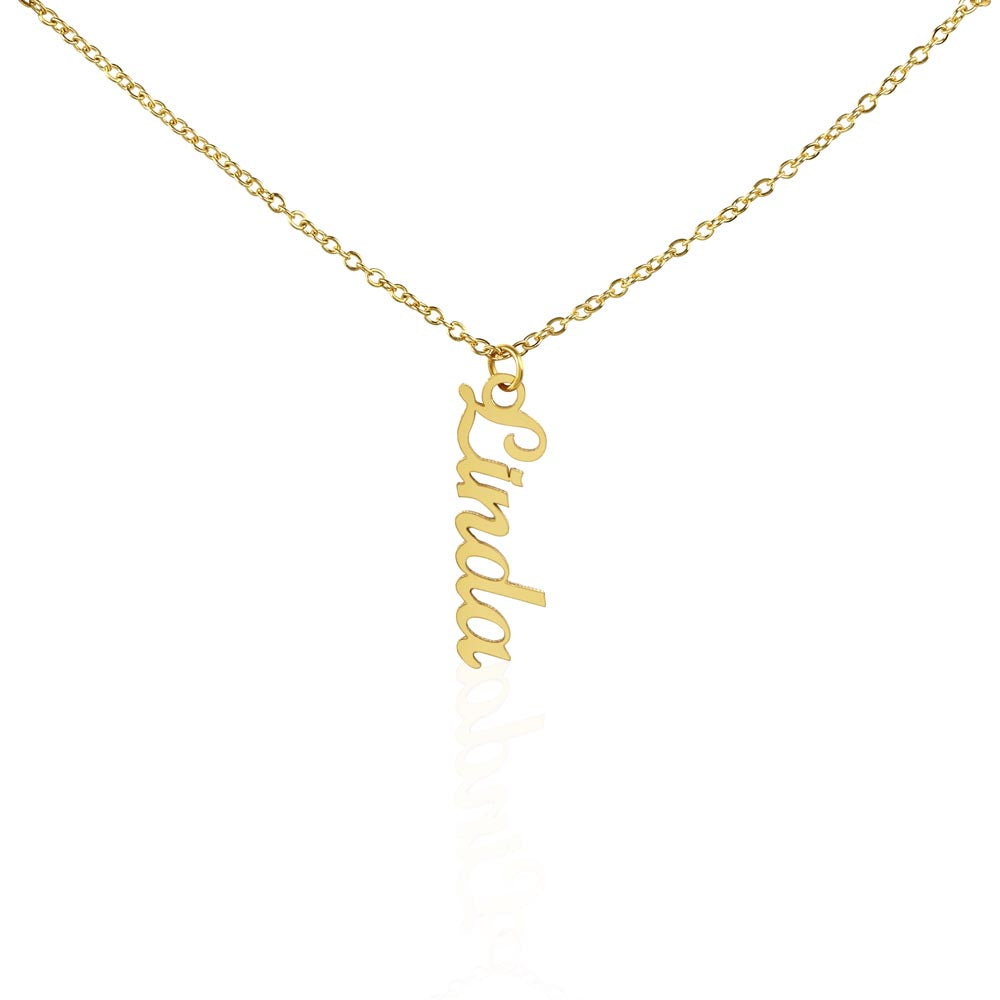 Vertical Name Necklace – Custom Engraved with Your Name for a Unique Look