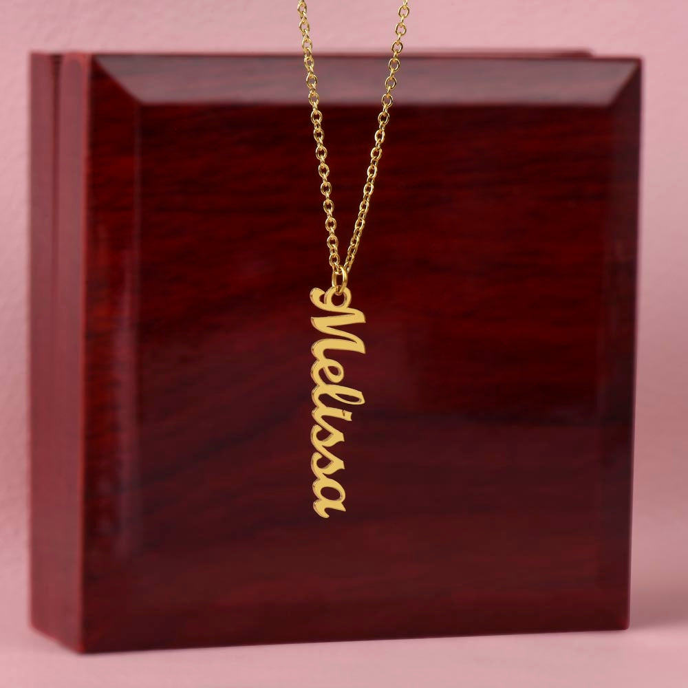 Vertical Name Necklace – Custom Engraved with Your Name for a Unique Look