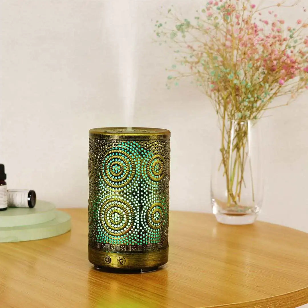 Elegant Bronze Aromatherapy Diffuser - Dual-Misting, Quiet & Durable